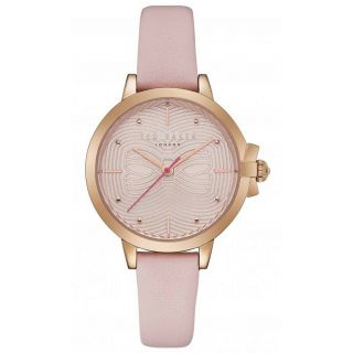 Ted Baker - Beth Pink Leather Strap Watch In Presentation Gift Box
