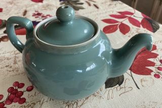 Vintage Denby England Homestead Teapot Blue 1 1/4 Pt.  Stoneware