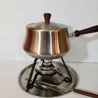Vintage Stainless Steel Party Fondue Set