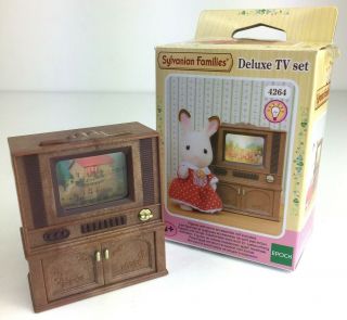 Sylvanian Families Deluxe Tv Set Complete Boxed Calico Critters 4264