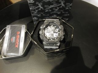 Casio Rare G - Shock Ga - 100cm - 8a Grey Camouflage Limited Authentic