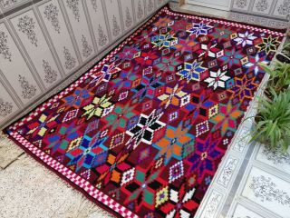 Handmade Moroccan Vintage Wool Rug Azilal Berber Carpet Beni Ourain Carpet 7×11