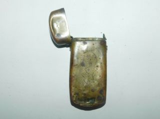 Trench Art Brass Match Holder Vesta Case Match Safe