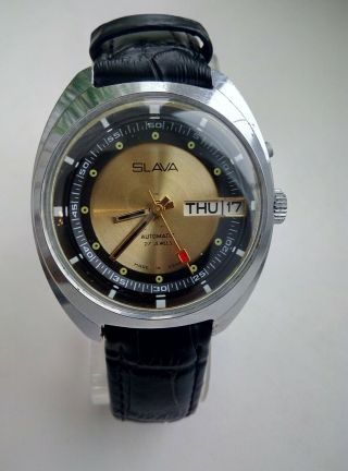 Slava 2427 Automatic 2mchz Vintage Soviet Mechanical Wristwatch Perfect Ussr