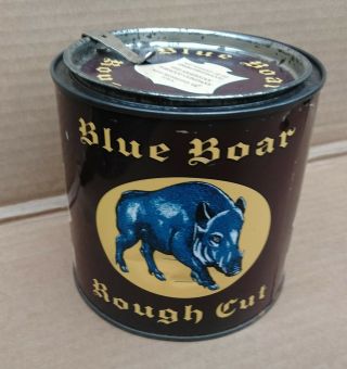 Blue Boar Rough Cut Pipe Tobacco 16 Oz Pry Lid Tin Can Very Good Strong Colors