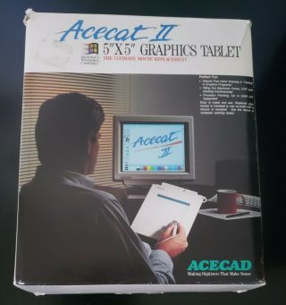 Vintage Acecad Acecat Ii 5 " X 5 " Graphics Tablet For Pc - Vintage Drawing Tablet
