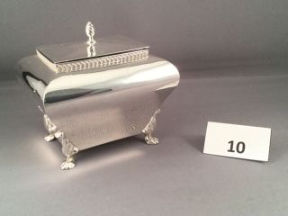 Edwardian Solid Silver Tea Caddy/chest,  London C1910