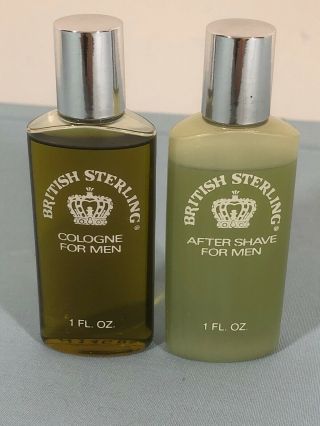 Vintage British Sterling Cologne & After Shave Both 1 Oz Nearly Full