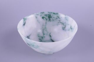 Fine Old Chinese Carved Jade Jadeite Bowl Sculpture Carving Scholar Art