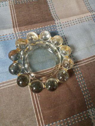 Vintage Boopie Bubble Amber Glass Ashtray Mid Century 5 