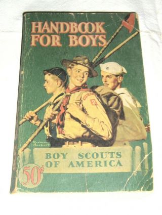 Vintage 1940 Revised Handbook For Boys Scouts Of America Norman Rockwell Cover