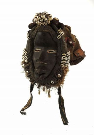 Dan Deangle Mask Cowrie Shells Rattles African Art