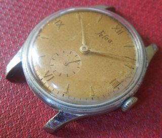 Vintage 1940s Oversized Felca 15 Jewels Swiss Made Running Wristwatch