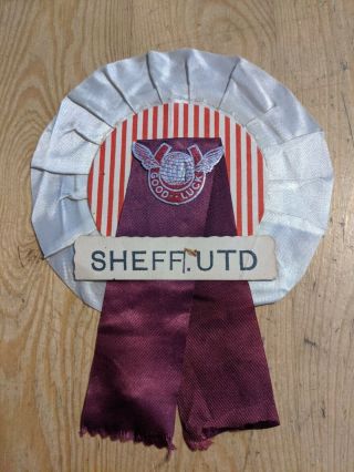 Vintage Football Rosette Sheff Sheffield United Fc