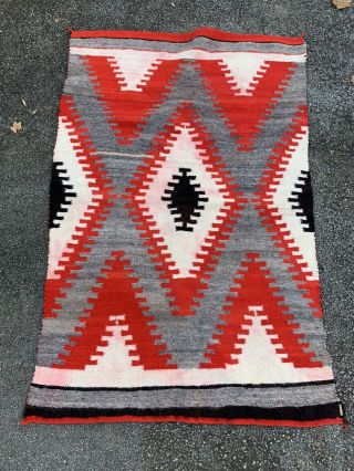 Antique 1920s 3x5 Native American Navajo Indian Rug Saddle Blanket Dazzler