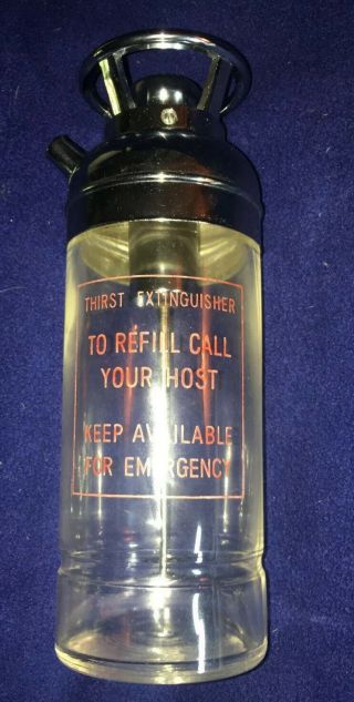 Vintage 1960s Thirst Extinguisher Shaker With Battery Op Mixer Glass