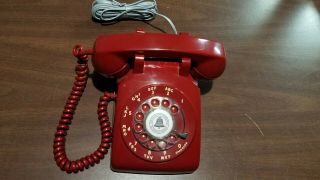 Vintage Western Electric Red Rotary Dial Telephone 500 Set