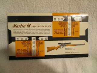 Vintage Marlin Sighting In - Guide Slide Card