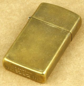 Zippo 1932 - 1990 Solid Brass Slim Lighter