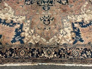VINTAGE HAND KNOTTED WOOL RUG 8 ' X 11 ' 3