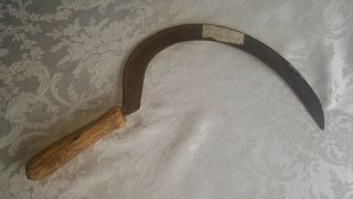Vntg Antique Wood Handle Scythe Sickle Primitive Farm/grass Harvest Reaper Tool