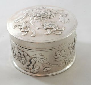 Antique Chinese Silver Box Luen Wo 205g C1900 Agezx