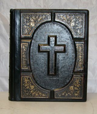 C1865 Antique Family Catholic Bible Douay Rheims Completely Restored