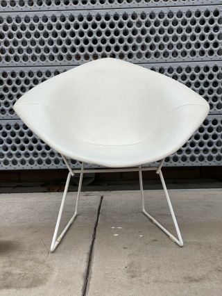 Vintage Mid Century Modern Bertoia Diamond Chair Full Cover & White Frame 2