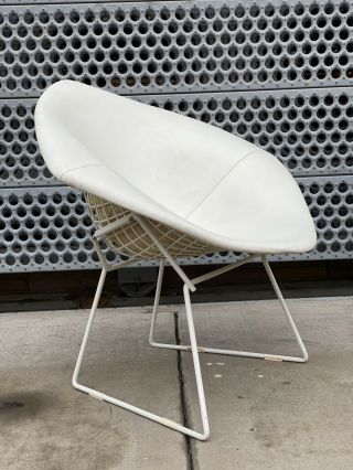 Vintage Mid Century Modern Bertoia Diamond Chair Full Cover & White Frame 4