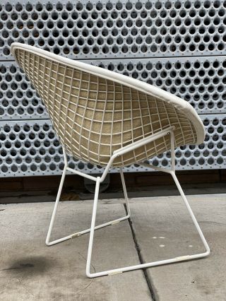 Vintage Mid Century Modern Bertoia Diamond Chair Full Cover & White Frame 5