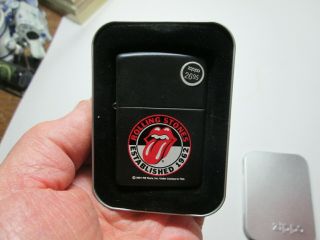 2001 Rolling Stones Zippo Lighter In Tin