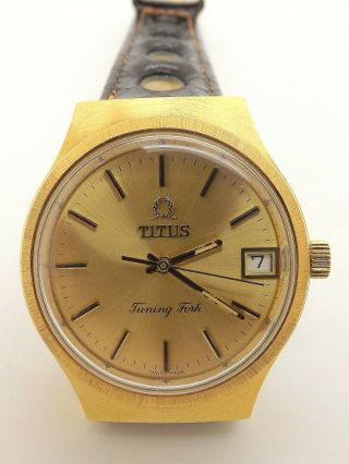 1970 ' s Vintage Solvil et Titus Tuning Fork 9162 Men ' s Wrist Watch 3
