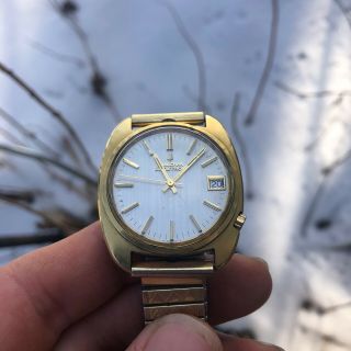 For Repair: Vintage 1970s Bulova Accutron: Gold Plated,  Date,  Tuning Fork,  37mm