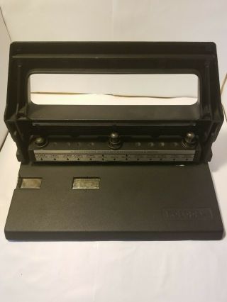 Vintage Rolodex Punchodex P - 500 Adjustable 3 - Hole Punch - Metal - Made In Usa