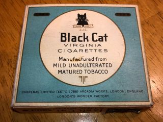 VINTAGE BLACK CAT VIRGINIA CIGARETTES EXTRA MILD CIGARETTE BOX 2
