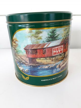 Red Man Chewing Tobacco 1988 Limited Edition Advertising Collectible Tin Indian