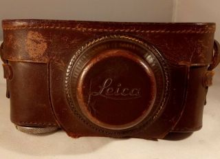 Vintage Leitz Leica Ltm Brown Leather Camera Case