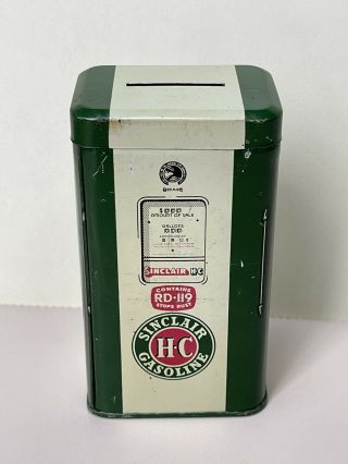 Vintage Sinclair Gasoline Rd - 119 Tin Bank Pump Advertising 4 "