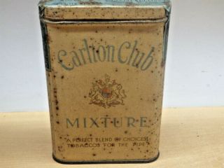 Vintage Carlton Club Mixture Tobacco Tin Usa 1940 