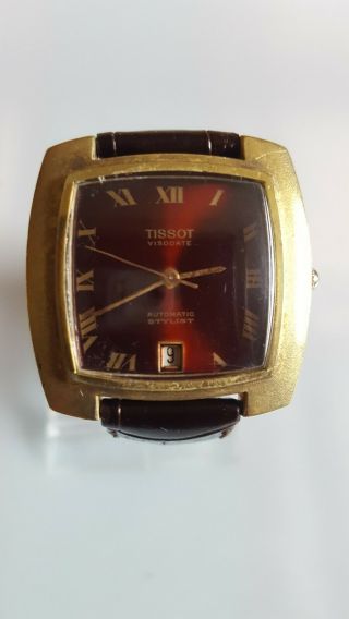 Vintage Tissot Visodate Stylist Cal:784 - 2 18k Gold Plated Automatic Mens Watch.