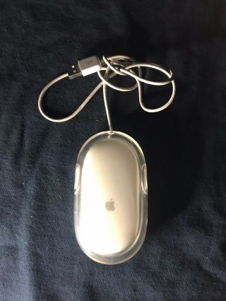 Vintage Apple Pro Mac 1899 White / Clear Pro Mouse Usb Wired