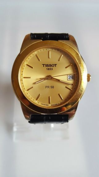 Tissot Pr50 J376/476k 18k Gold Plated Quartz Mens Watch.