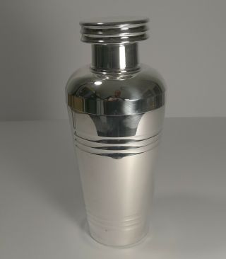 Large French Art Deco Silver Plated Cocktail Shaker C.  1930