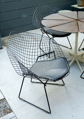 Black Mcm Bertoia Diamond Wire Chair For Knoll (authentic)