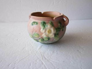 Vintage Roseville Pottery White Rose Double Handles 653 - 3 "