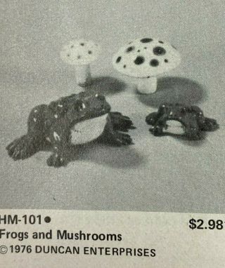 Vintage Duncan Ceramic Mold Hm - 101 Frogs And Mushrooms 1976 Duncan