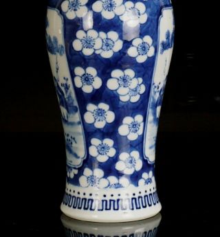 Antique Chinese Blue and White Prunus Blossom Porcelain Vase & Lid KANGXI 19th C 5