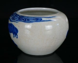 Antique Chinese Blue and White GE Type Incense Burner Censer Brush Washer 19th C 4