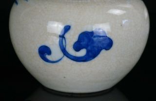 Antique Chinese Blue and White GE Type Incense Burner Censer Brush Washer 19th C 6