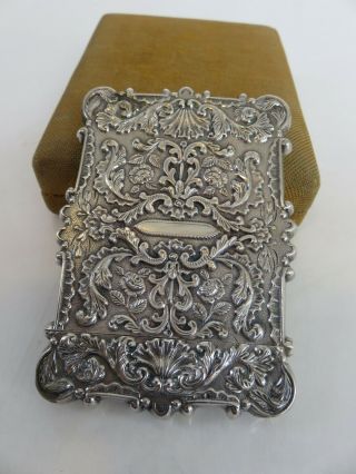 American Civil War Era Coin Silver Calling Card Case & Presentation Box,  c1850s 3